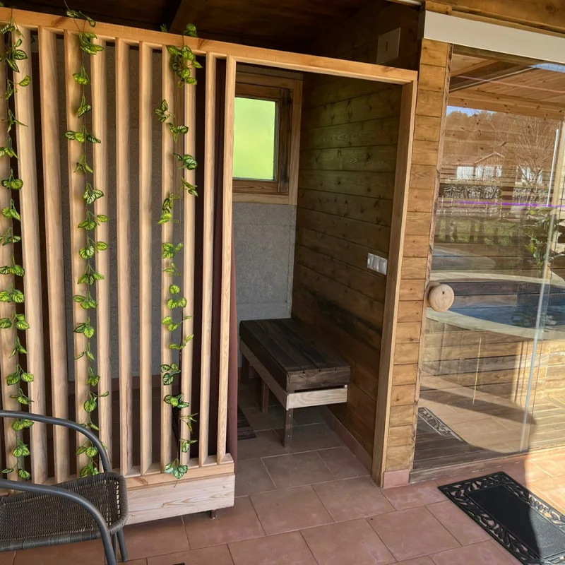 Sauna y jacuzzi del spa de Villa Bagh
